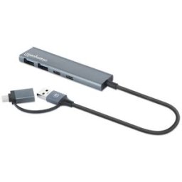 HUB USB Manhattan 181075 - 4 Puertos - Gris