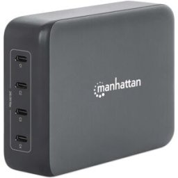 Estación de Carga Manhattan 102667 - 4 Puertos USB-C - 240W Max - Negro