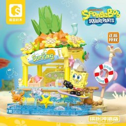 Bob Esponja Set Bloques Figuras Oficial Tienda Surf Construcción Regalo Niños