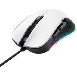 Mouse Gamer Trust GXT 922 Ybar - Alámbrico - USB - 6 Botones - RGB - Blanco
