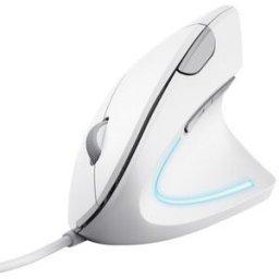 Mouse Trust Verto Vertical - Alámbrico - USB - 6 Botones - Blanco