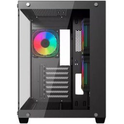 Gabinete Gamer XZeal PANZER II CUBO - Micro-ATX/Mini-ITX - 3 Ventiladores - Panel Lateral - Negro