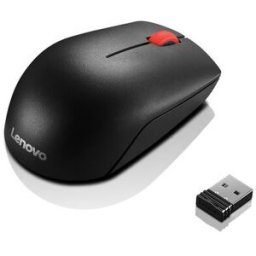 Mouse Lenovo Compacto Esencial - Inalámbrico - USB - Negro