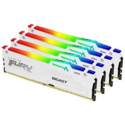 Memoria RAM Kingston FURY Beast White RGB - DDR5 - 128GB (4x32GB) - 5200MHz - UDIMM - Para PC