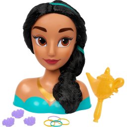Figura Colección Cabeza Peinados de la Princesa Jasmine de Disney Pelo castaño Juego de Simulación