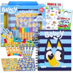 Bluey Color & Go Paquete Niños Kit Arte Bluey Plumones Cuaderno de bocetos