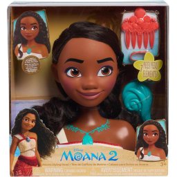 Figura Colección Cabeza Peinados de la Princesa Moana 2 de Disney Pelo castaño Juego de Simulación