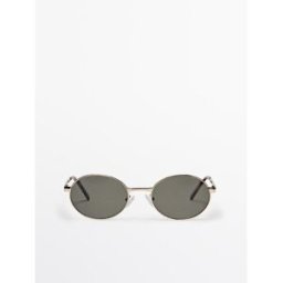 Gafas De Sol Redonda Metálica - Dorado - 01 - Massimo Dutti - Mujer