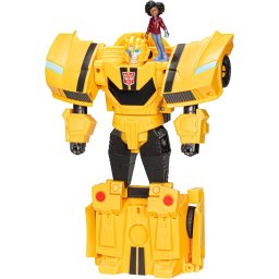 Figura Colección Transformers EarthSpark Cambiador de Giro Bumblebee y Mo Malto