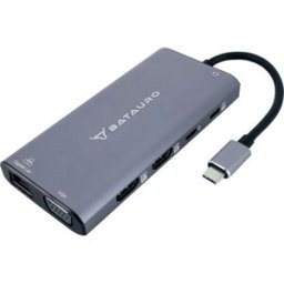 Adaptador Hub USB-C BATAURO - 1xHDMI - 1xVGA - 2xUSB 3.0 - 2xUSB-C - 1xSD - 1xMicro-SD - 1x 3.5mm