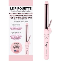L'ANGE HAIR Le Pirouette Rizador Giratorio Titanio 25 mm Calor Ajustable Mini abrazadera