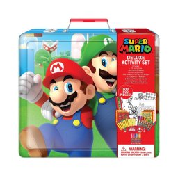 Nintendo Super Mario Set de Arte de Actividades Deluxe Estuche Metal para Niños y Niñas