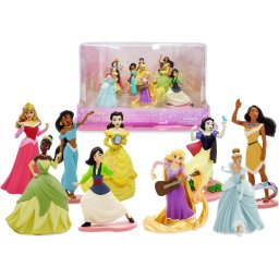 Disney Princesas Juego 9 Figuras Tiana, Bella, Jazmín, Blancanieves, Cenicienta y Aurora