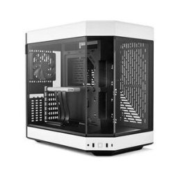 Gabinete Gamer HYTE Y60 - Media Torre - ATX/EATX/Micro ATX/ITX - 3 Ventiladores - Panel Lateral - Blanco con Negro