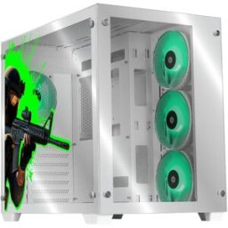 Gabinete Gamer Xtreme PC Gaming MG-23056 - Counter Strike 2 Edition - Media Torre - ATX/Micro ATX/Mini-ITX - 4 Ventiladores - Panel Lateral - Blanco