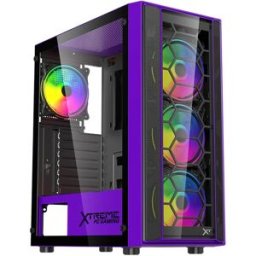 Gabinete Gamer Xtreme PC Gaming MG-23086 -Kronos - Media Torre - ATX/Micro ATX/Mini ITX - 4 Ventiladores - Panel Lateral - Violeta