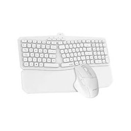 KIT TECLADO Y MOUSE ACTECK CREATOR ULTRA CONFORT MK650 / INALAMBRICO / MEMBRANA / ERGONOMICO / REPOSABRAZOS / BLANCO / AC-939874