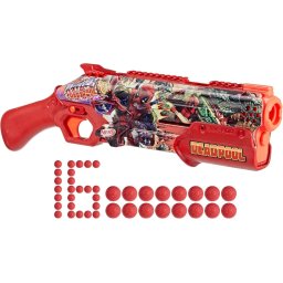 Pistola NER Marvel Deadpool 16 Disparos Lanzadores