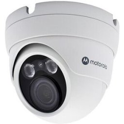 Cámara IP Domo Motorola - 5 MP IP Lente Varifocal 3.3-12mm · IR 40m PoE · WDR Digital · IP66 · DNR 2D-3D · Cyberseguridad GDPR
