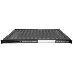 Charola Intellinet 1U 19" - Acero Ajustable 60-80cm Negra Deslizable, Ventilada, Soporta 35kg, Compatible Racks y Gabinetes