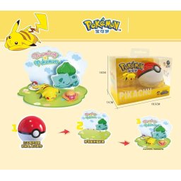 Figura Colección Anime Pokemon Pokeball Paisaje Pikachu Diorama Set Regalo