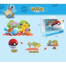 Figura Colección Anime Pokemon Pokeball Paisaje Squirtle Diorama Set Regalo