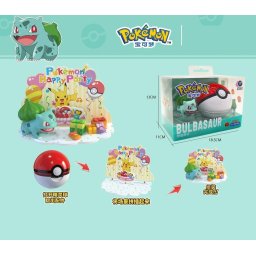 Figura Colección Anime Pokemon Pokeball Paisaje Bulbasaur Diorama Set Regalo