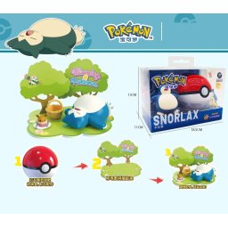 Figura Colección Anime Pokemon Pokeball Paisaje Snorlax Diorama Set Regalo