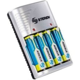 Cargador de Pilas Steren CRG-020 - AA/AAA/9V · Carga Rápida Tecnología NiMH/NiCd · 1 a 4 Slots con Indicadores LED y Protección Contra Sobrecarga