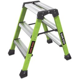 Little Giant Ladder Systems Escalera plegable Little Giant Sure Step - 2 peldaños · Fibra de vidrio · Altura 66 cm (2' 2") · Capacidad 170 kg · Paso antideslizante doble cara