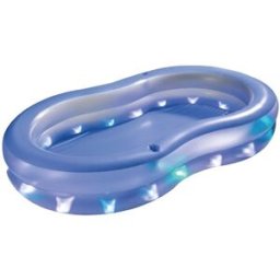 Alberca Inflable Lagoon - Inflable Rectangular · 262 × 159 × 46 cm Plástico con Luces LED Multicolor · Uso Familiar con Diseño Glow Lagoon y Portavasos