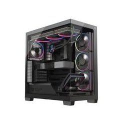 GABINETE GAMER BALAM RUSH TANK POLAR 7900 / MEDIA TORRE / ATX - M-ATX - ITX / VENTILADORES INCLUIDOS / CRISTAL TEMPLADO / SOPORTE PARA ENFRIAMIENTO LIQUIDO / ILUMINACION ARGB / NEGRO / BR-941471