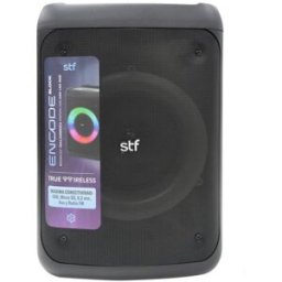Bocina Portátil STF 6.5' - 10W RMS · Bluetooth 5.0 · Aro LED RGB Ambiente Festivo · Batería 2h · Función TWS · USB, Micro SD, Radio FM, Auxiliar, Mic 6.3mm
