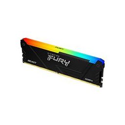 MEMORIA RAM KINGSTON DIMM DDR4 8GB 3200MT/S FURY BEAST BLACK XMP RGB CL16 288PIN 1.35V C/DISIPADOR DE CALOR P/PC/GAMER/ALTO RENDIMIENTO KF432C16BB2A/8