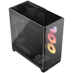 Corsair Gabinete CC-9011314-WW 5400X RS ARGB Media Torre con Ventiladores ARGB Preinstalados Panel de Cristal Templado Negro Diseño Espacioso para Ensambles Gaming de Alto Rendimiento