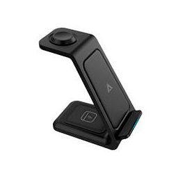 CARGADOR DE ESCRITORIO ACTECK ENERGON S-MATE CI720 / INALAMBRICO / IPHONE - SAMSUNG - CARGA QI / 3W - 15W / PARA 3 DISPOSITIVOS / CONEXION USB C / NEGRO / AC-937153