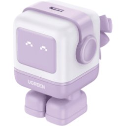 Cargador Mini GaNRobot Ugreen 25036B 30W 1 USB-C Carga Rápida Tecnología GaN II Multiprotocolo PD/QC/SCP/FCA Carga Inteligente Pantalla LED Zapato Magnético Extraíble Thermal Guard Color Lila