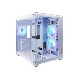 GABINETE OCELOT GAMING W-CUBE 2 / MID TOWER / ATX, M-ATX, ITX / PANEL LATERAL Y FRONTAL DE CRISTAL TEMPLADO / INCLUYE 3 VENTILADORES / ENFRIAMIENTO LIQUIDO HASTA 360MM / GPU HASTA 410MM / COLOR BLANCO