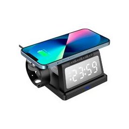 CARGADOR ACTECK ENERGON S-MATE CI730 / INALAMBRICO QI / 3W - 15 W / APPLE - SAMSUNG / 3 DISPOSITIVOS / RELOJ DIGITAL / NEGRO / AC-937146