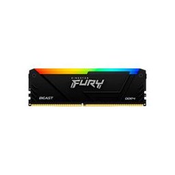 MEMORIA RAM KINGSTON DIMM DDR4 8GB 3600MT/S FURY BEAST BLACK XMP RGB CL17 288PIN 1.35V C/DISIPADOR DE CALOR P/PC/GAMER/ALTO RENDIMIENTO KF436C17BB2A/8