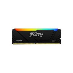 MEMORIA RAM KINGSTON DIMM DDR4 16GB 3200MT/S FURY BEAST BLACK XMP RGB CL16 288PIN 1.35V C/DISIPADOR DE CALOR P/PC/GAMER/ALTO RENDIMIENTO KF432C16BB2A/16