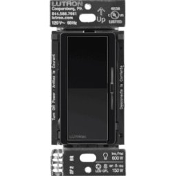 Atenuador de Pared Lutron DVRF6LBL - Control de Intensidad · 120V No Requiere Cable Neutro · 150W LED / 600W INC/HAL · Color Negro
