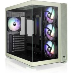 Gabinete Gamer Thermaltake View 380 TG ARGB - Media Torre · Uso Gaming y Profesional ATX/MicroATX/Mini-ITX · 4 Ventiladores 120 mm ARGB, Panel Lateral de Vidrio Templado Verde Matcha