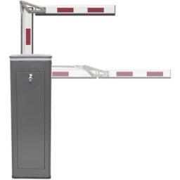 Barrera Vehicular AccessPro - Brazo Articulado de 3 m · Movimiento Fluido Uso Medio · Diseño Gris con Corona Led Semaforizada