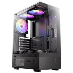Gabinete PC Antec VCX300 ARGB - Media Torre · Uso General Compatible ATX/MicroATX · 5 Ventiladores ARGB, Soporta Ventiladores 120-140 mm, Color Negro