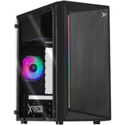 Gabinete XTREME PC GAMING CDXT900BK - Mini-Torre · Uso Gaming Compatible MicroATX/MiniITX · 1 Ventilador FRGB, Color Negro
