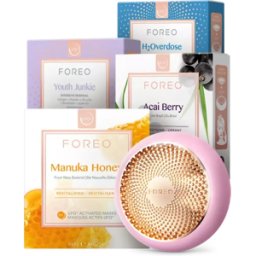 Foreo UFO™ 3, UFO™ H2Overdose Masks (x6), UFO™ Youth Junkie Masks (x6), UFO™ Manuka Honey Masks (x6) & UFO™ Acai Berry Masks (x6)