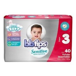 Softys Bbtips Pañal Talla 3 Mediano Paquete C/40 Pz