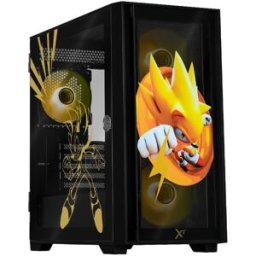Gabinete Gamer Xtreme PC Gaming MG-23134 - Sonic Super Sonic Ring Edition -Mini Torre - Micro ATX/Mini ITX - 4 Ventiladores - Panel Lateral