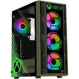 Gabinete Gamer XTREME PC GAMING CXTXBKRDG - Media Torre · Uso Gaming Compatible con Placas ATX/MicroATX · 4 Ventiladores ARGB